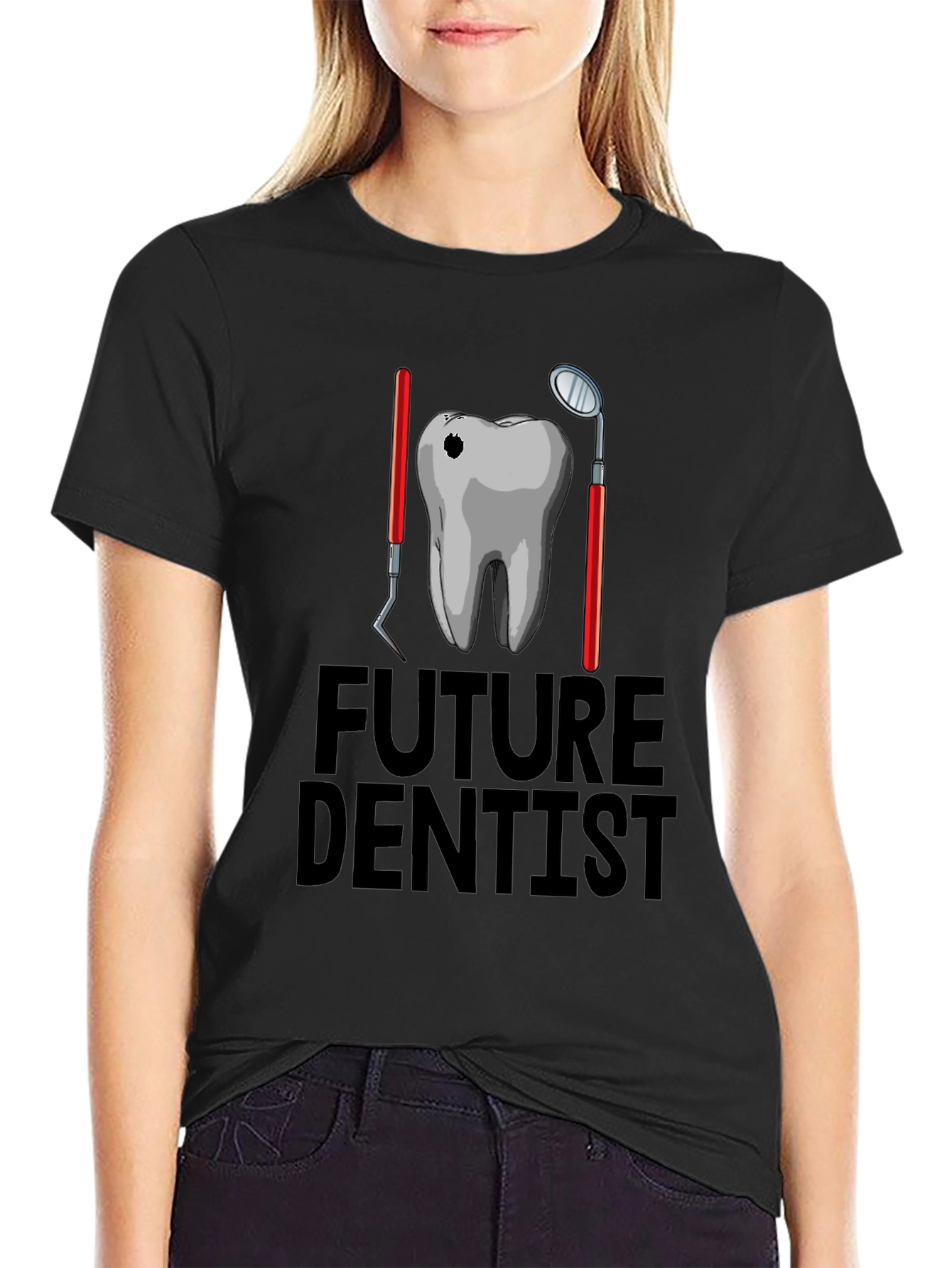 Future Dentist Graphic T-Shirt - Black