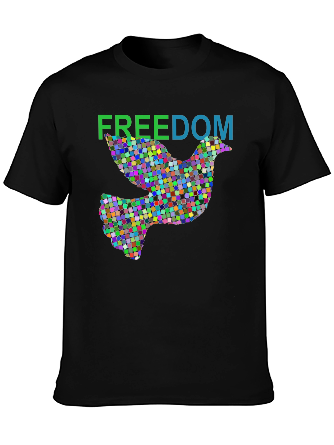 Freedom Dove Graphic Tee - Stylish Mens Black T-Shirt
