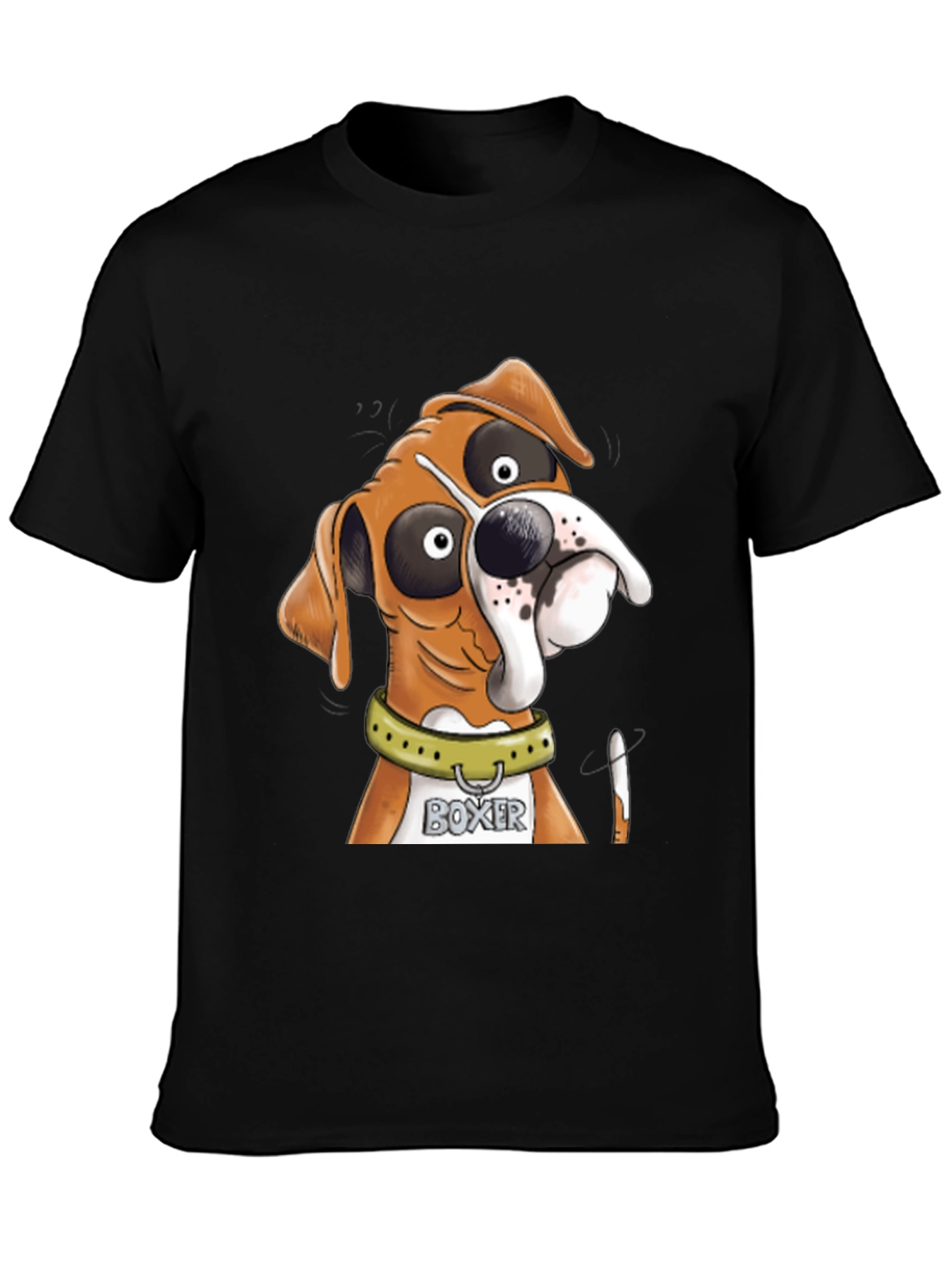 Boxer Dog Cartoon Graphic Tee - Unique Design