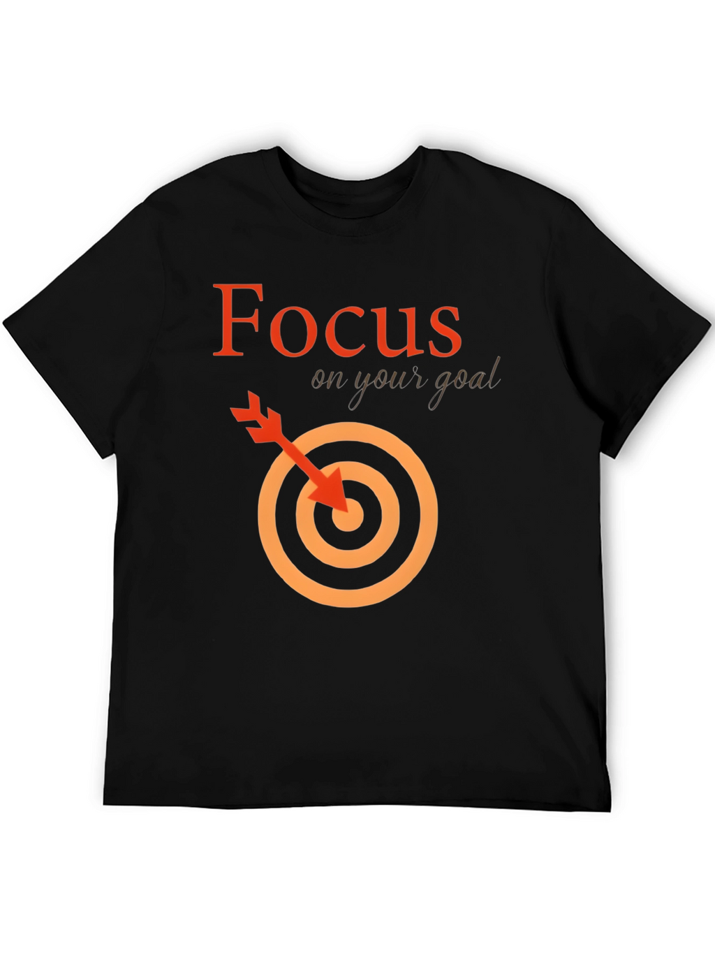 Focus On Your Goal Black Graphic Tee
