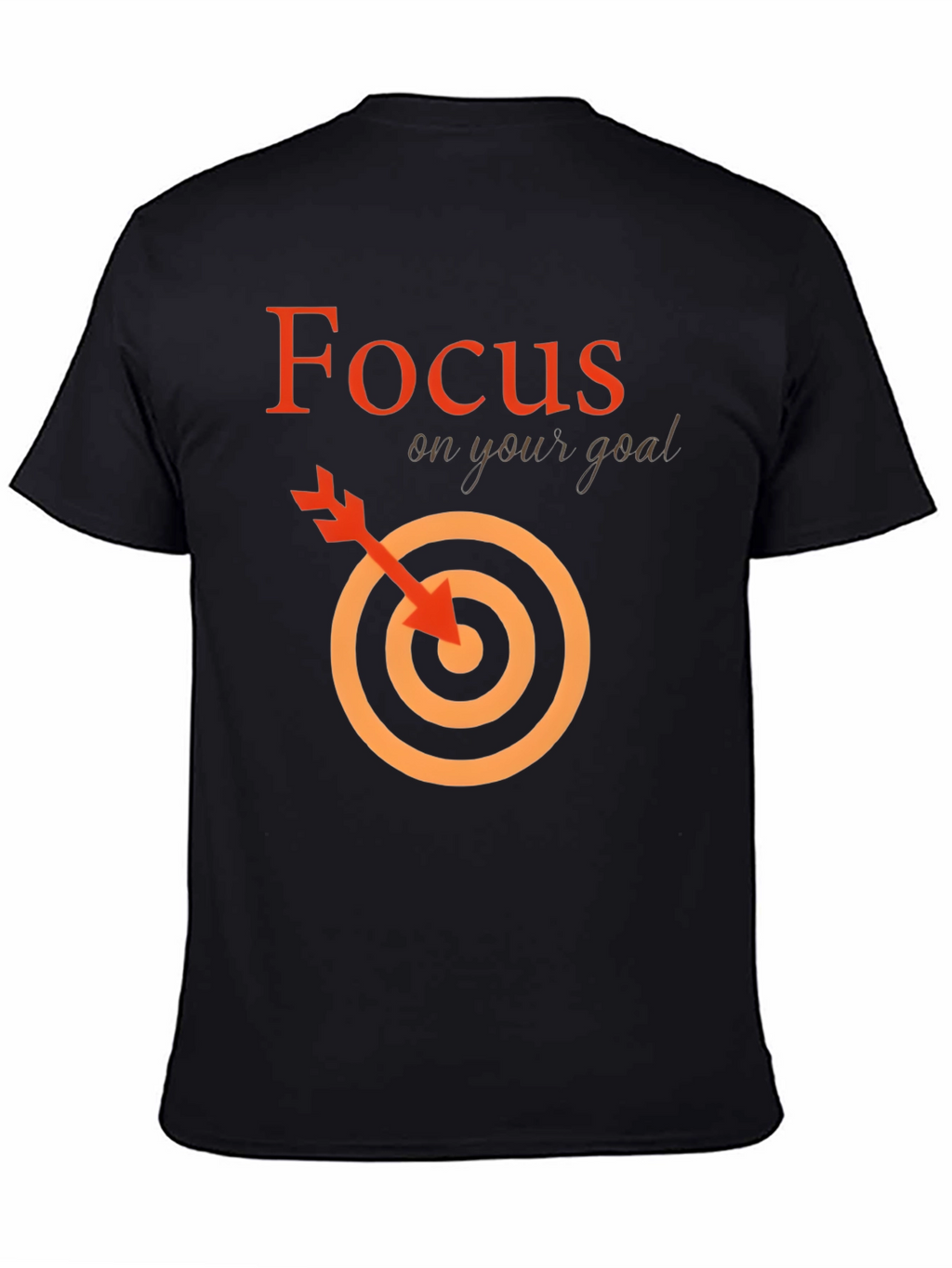 Focus On Your Goal Black Graphic Tee