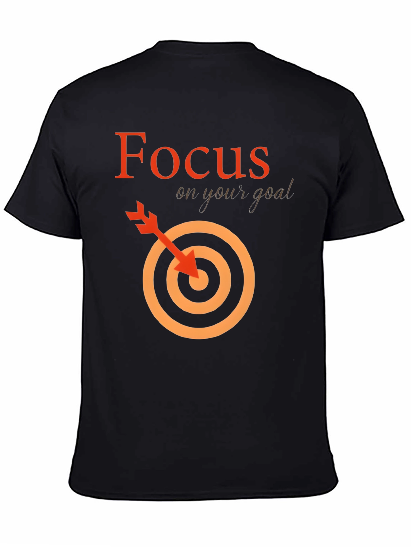 Focus On Your Goal Black Graphic Tee