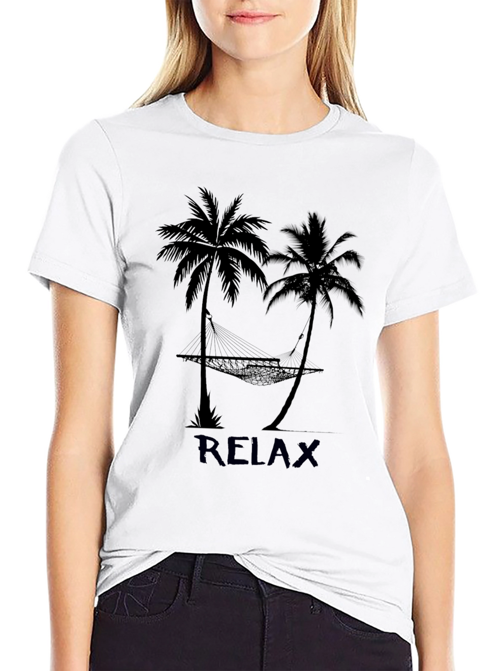 Relax Palm Tree Hammock Graphic T-Shirt