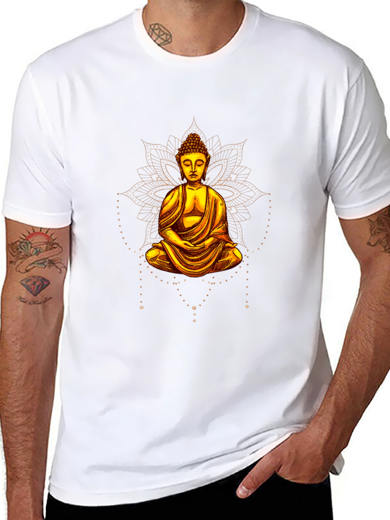 Buddha Graphic Print Black T-Shirt