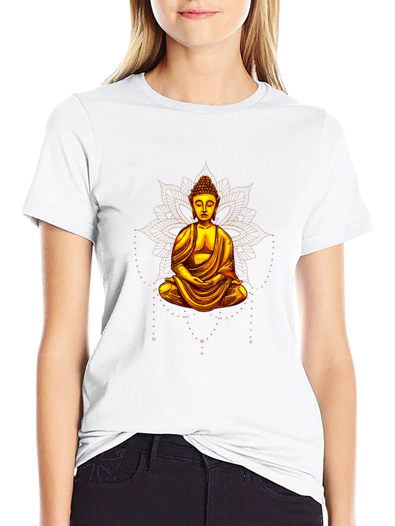 Buddha Graphic Print Black T-Shirt