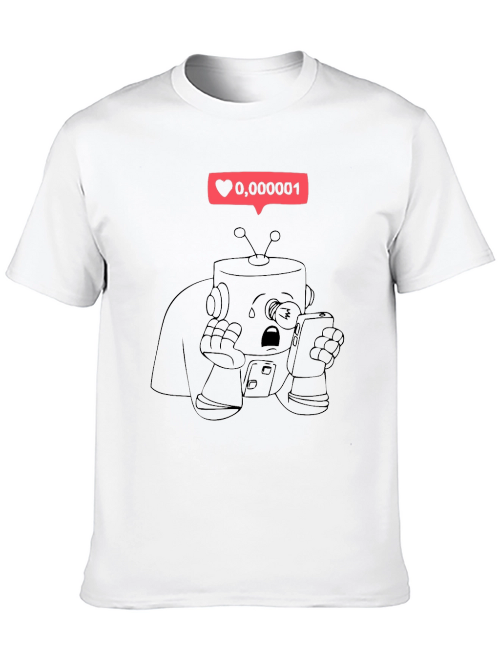 Sad Robot T-Shirt - Black Graphic Tee
