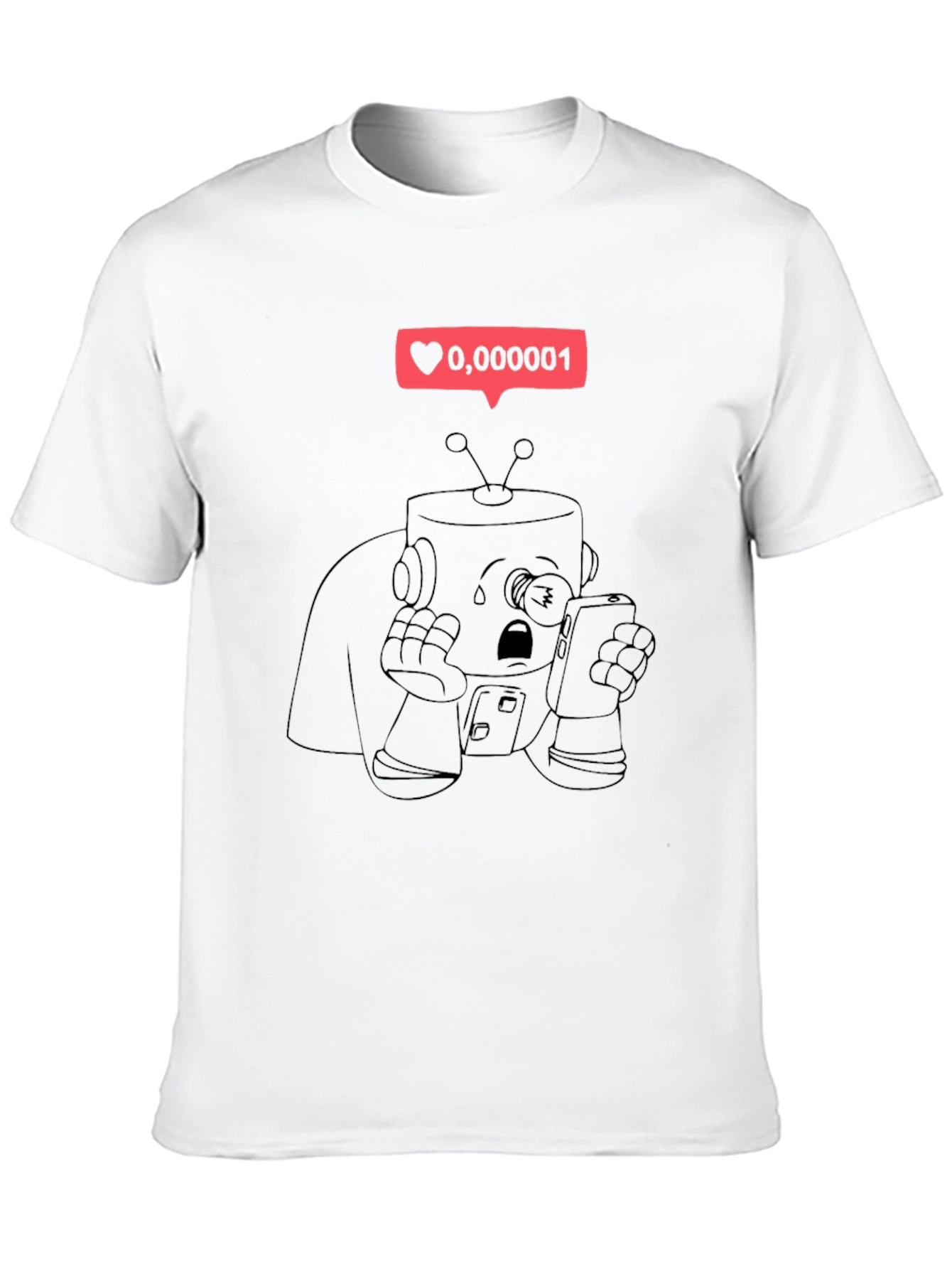 Sad Robot T-Shirt - Black Graphic Tee