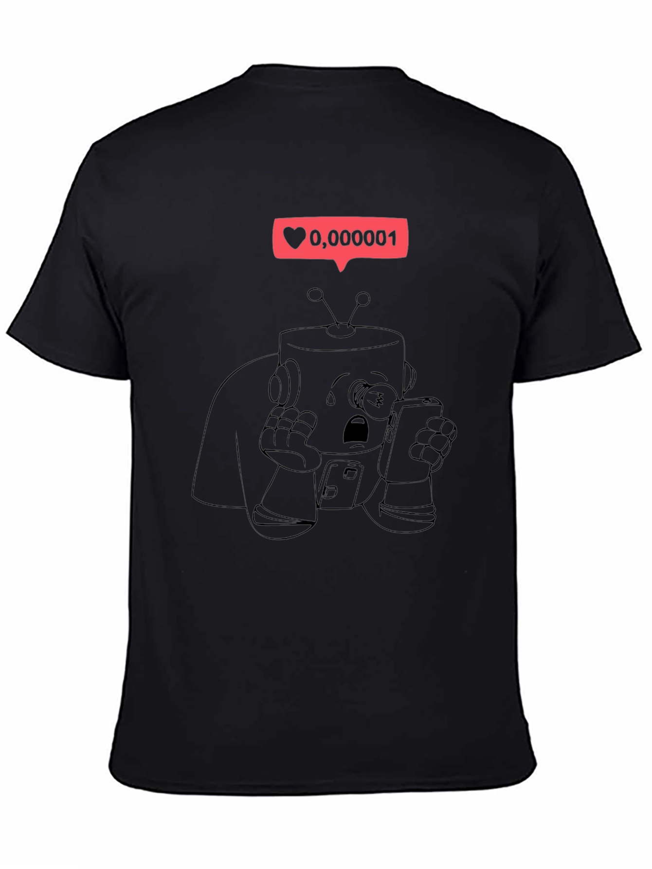 Sad Robot T-Shirt - Black Graphic Tee