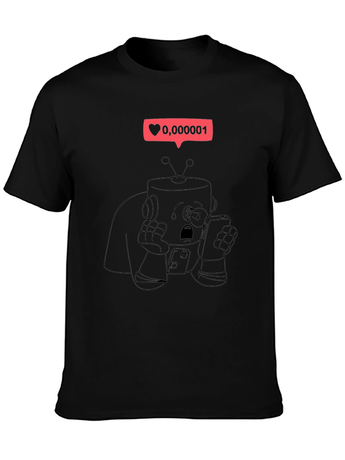 Sad Robot T-Shirt - Black Graphic Tee