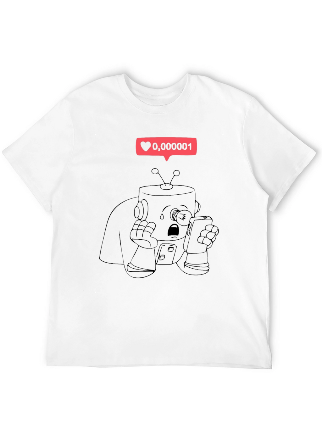 Sad Robot T-Shirt - Black Graphic Tee