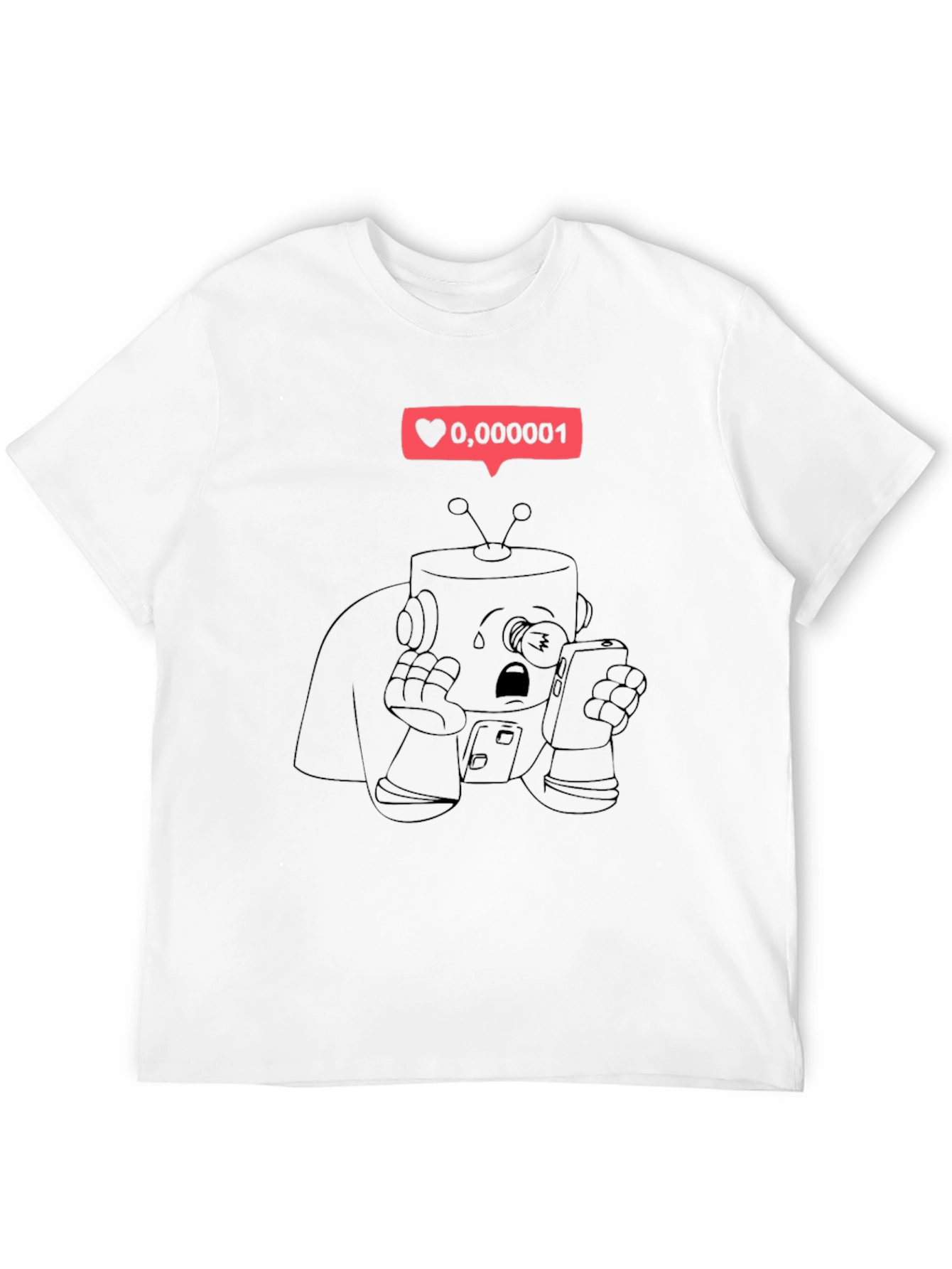 Sad Robot T-Shirt - Black Graphic Tee