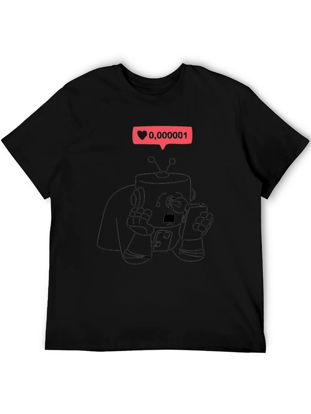 Sad Robot T-Shirt - Black Graphic Tee