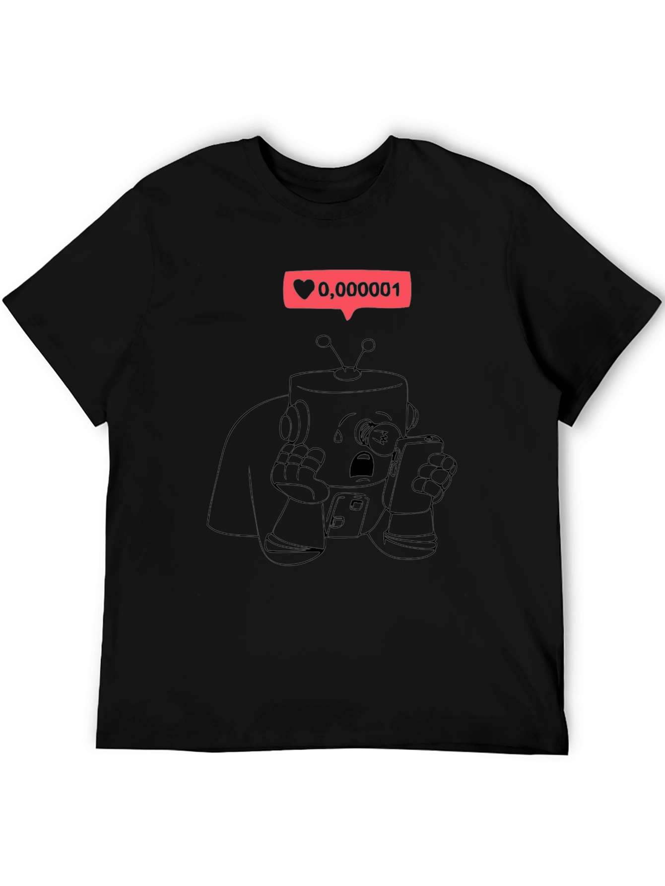 Sad Robot T-Shirt - Black Graphic Tee