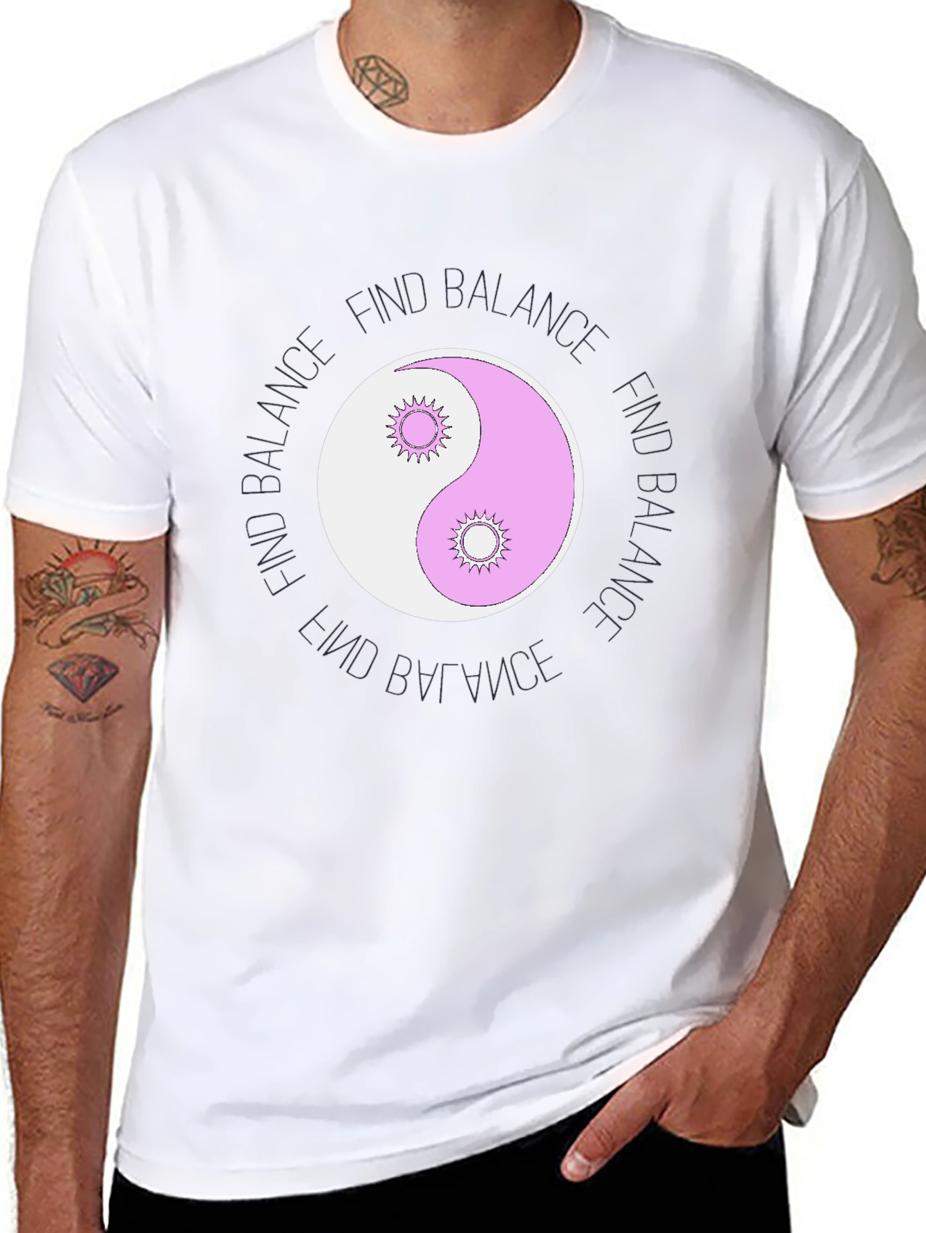 Find Balance Graphic T-Shirt - Yin Yang Design