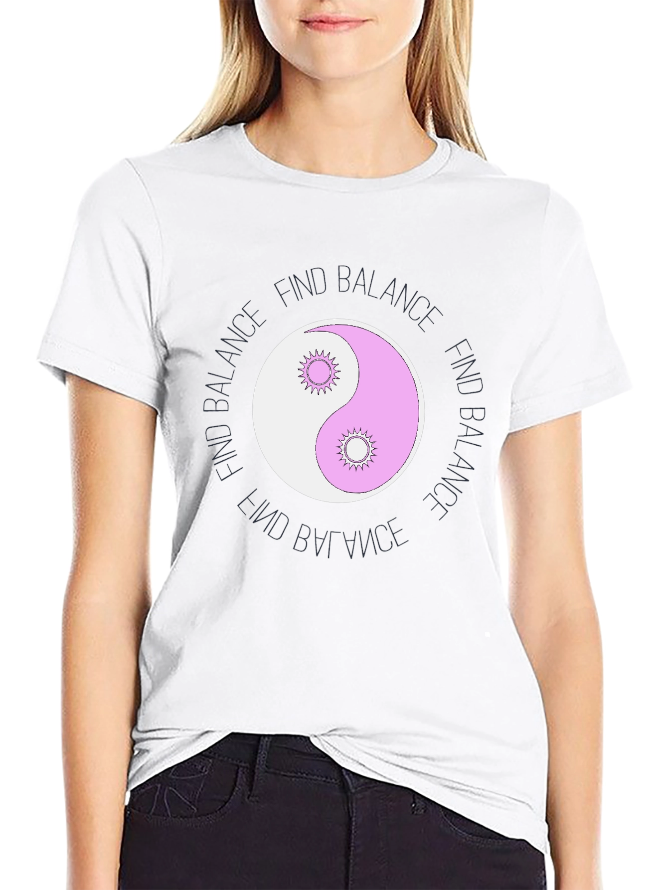 Find Balance Graphic T-Shirt - Yin Yang Design