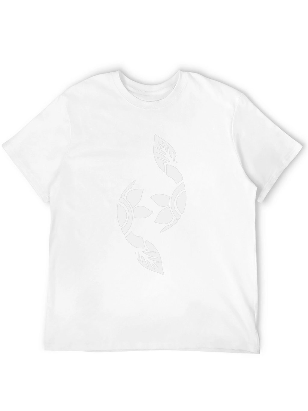 Black Graphic Tee with Floral Yin Yang
