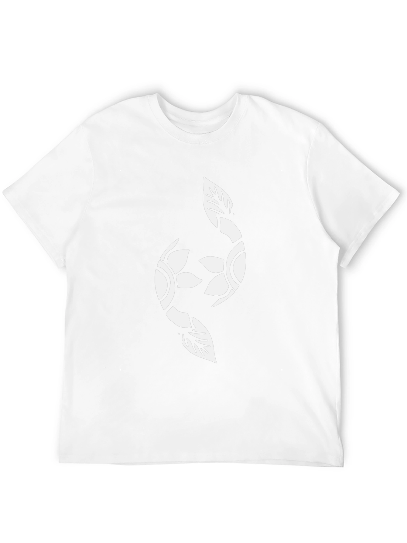 Black Graphic Tee with Floral Yin Yang
