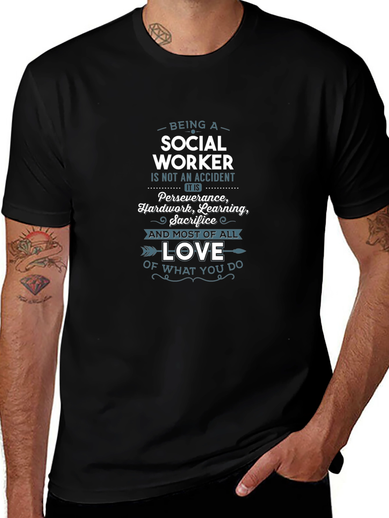 Social Worker Graphic Tee - Perseverance Hard Work Love