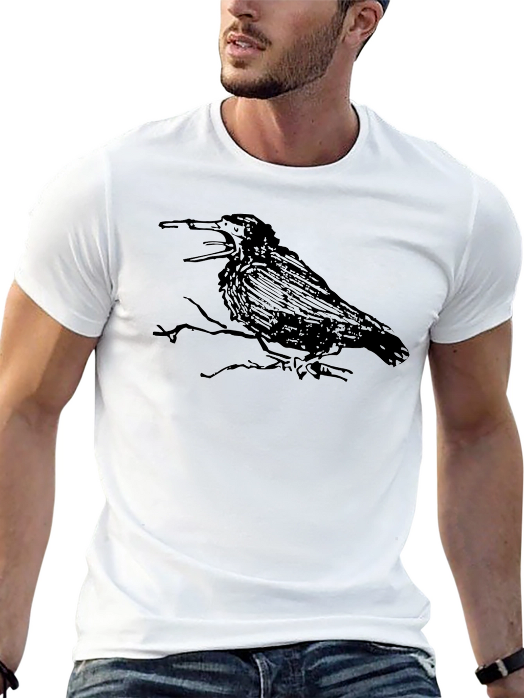 Raven Graphic Black T-Shirt