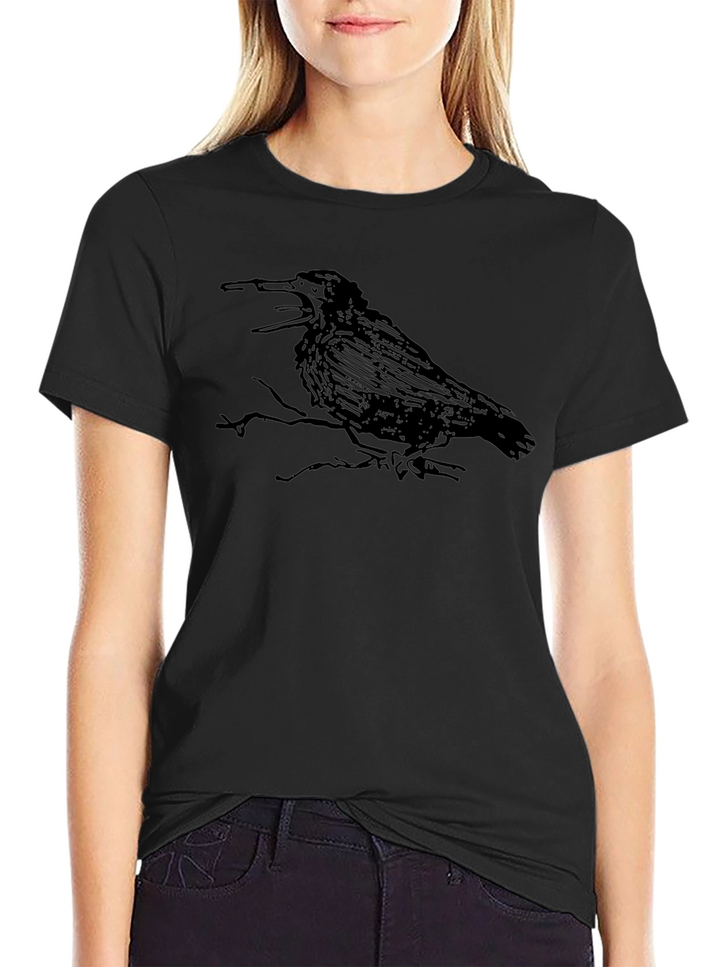 Raven Graphic Black T-Shirt