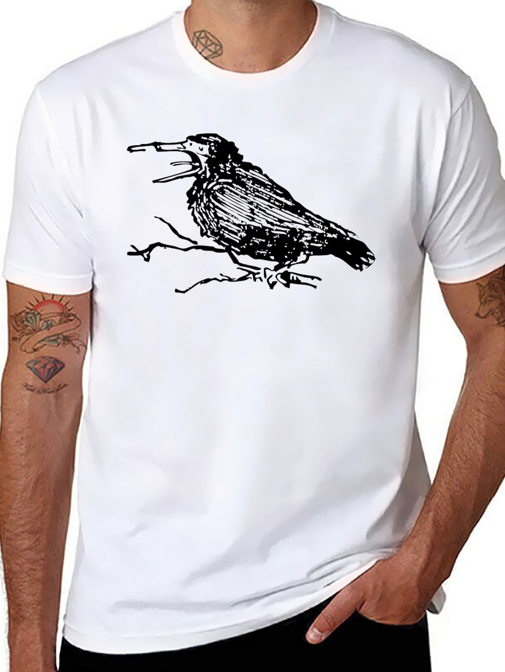 Raven Graphic Black T-Shirt