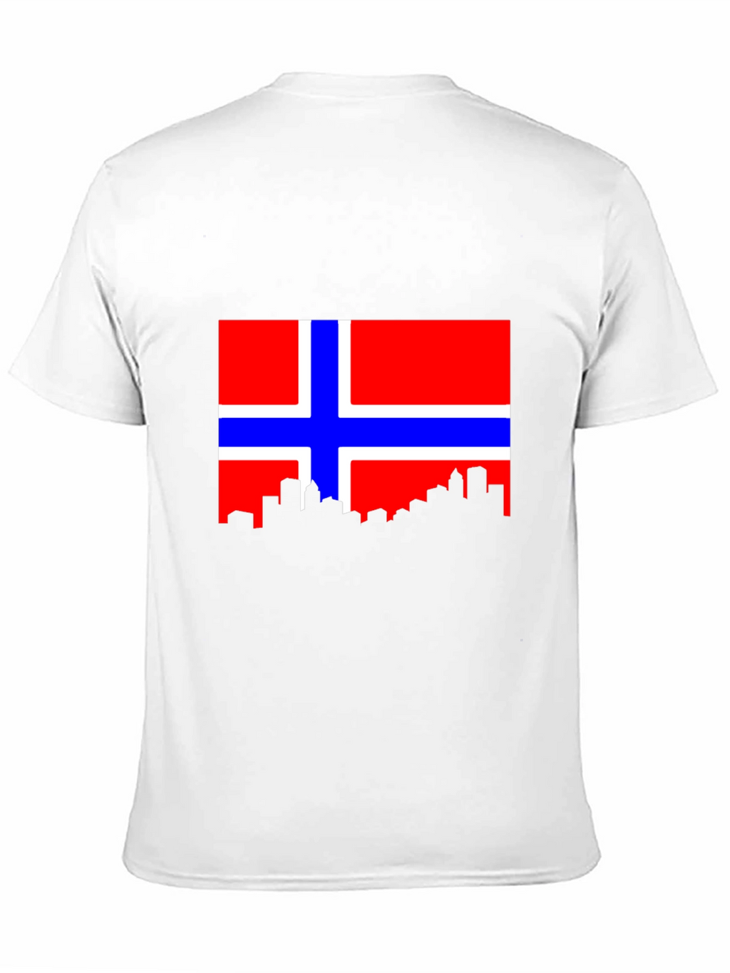 Norway Flag Skyline Black Tee Shirt