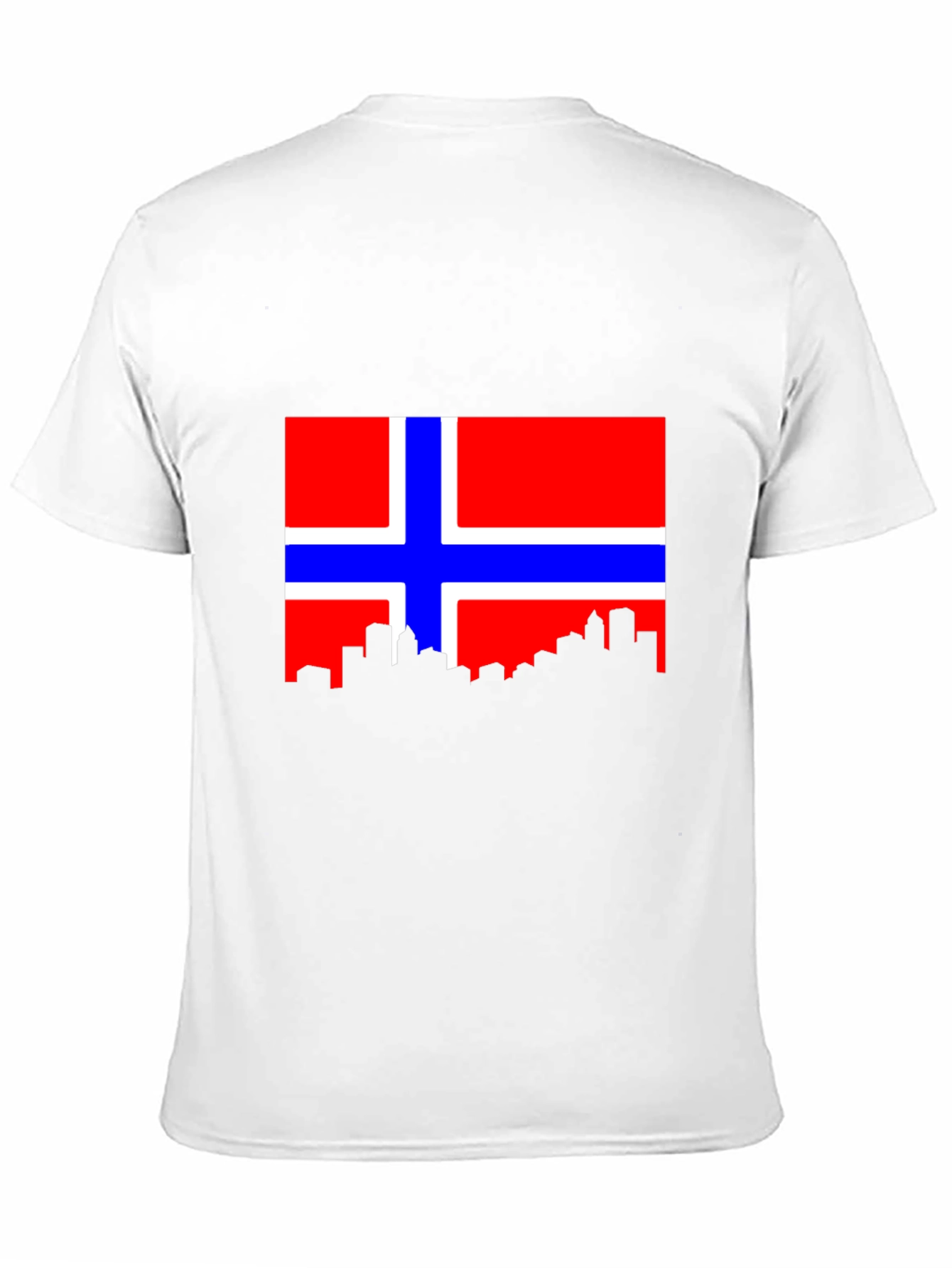 Norway Flag Skyline Black Tee Shirt