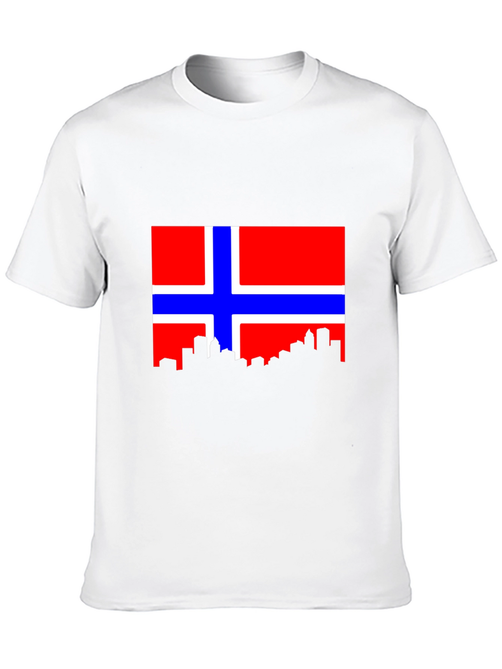 Norway Flag Skyline Black Tee Shirt