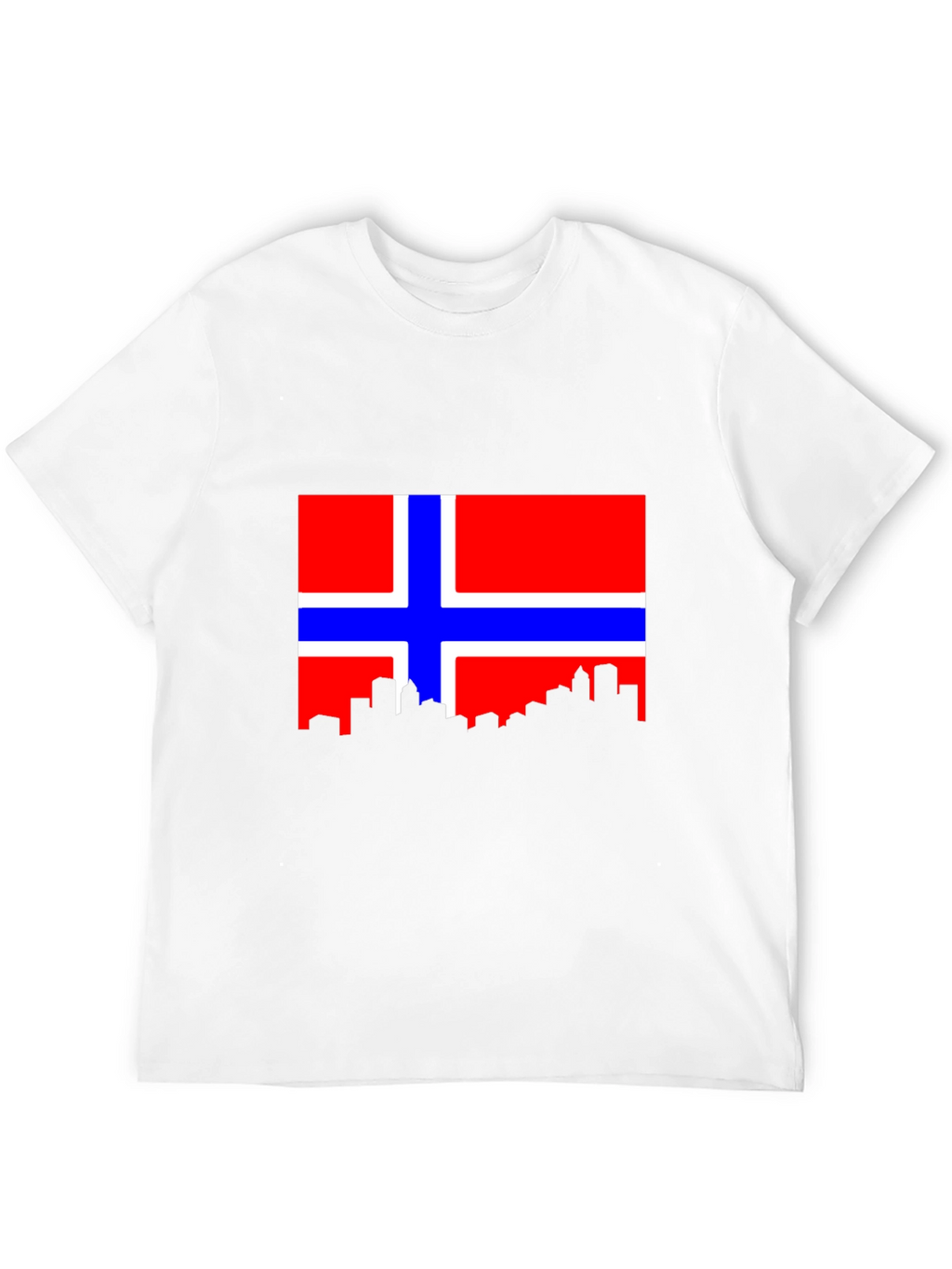 Norway Flag Skyline Black Tee Shirt
