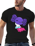 Cute Axolotl Graphic Tee - Black