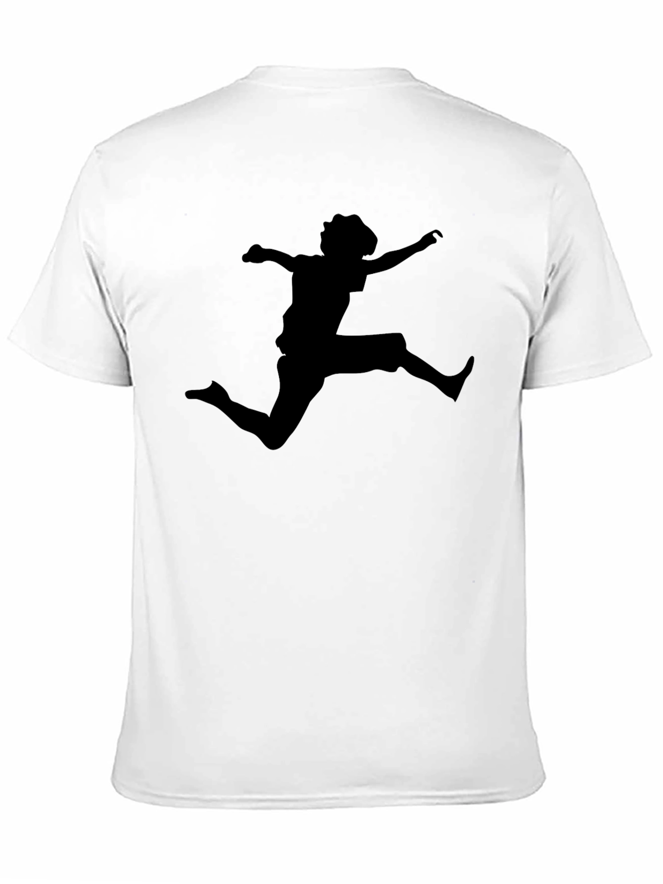 Black T-Shirt with Jumping Silhouette Design
