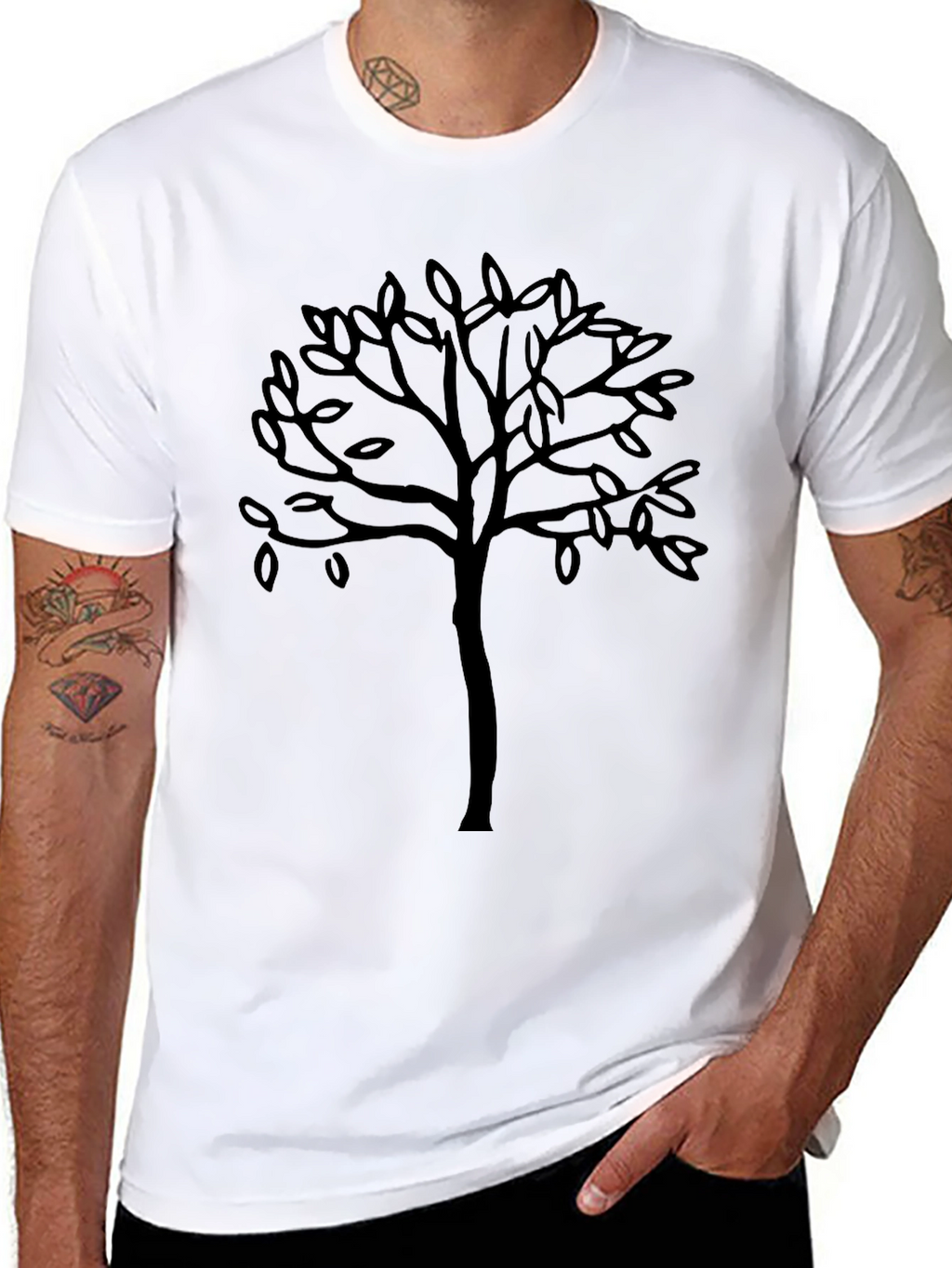 Black Tree Graphic Tee - Casual Mens T-Shirt