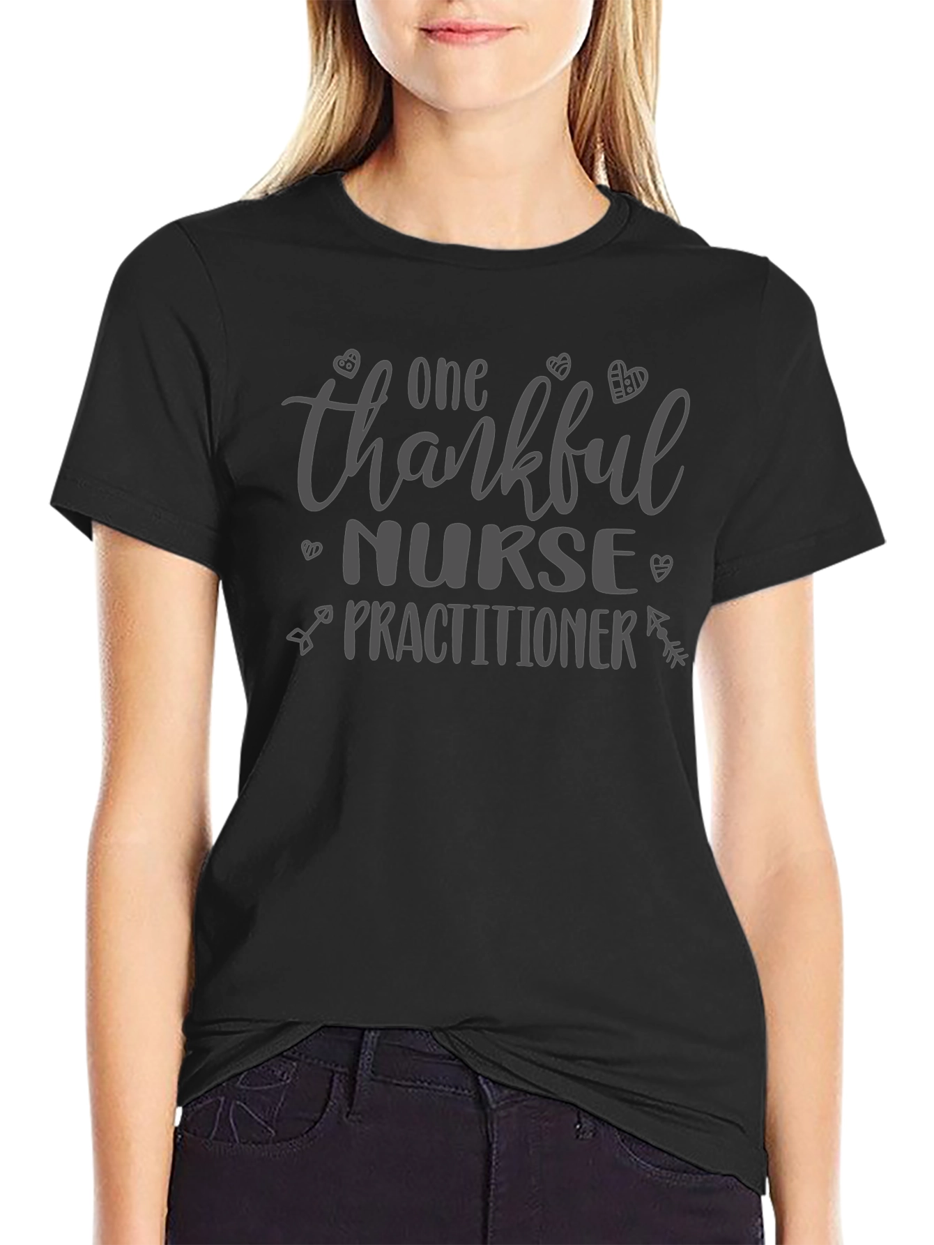Thankful Nurse Practitioner Black Tee