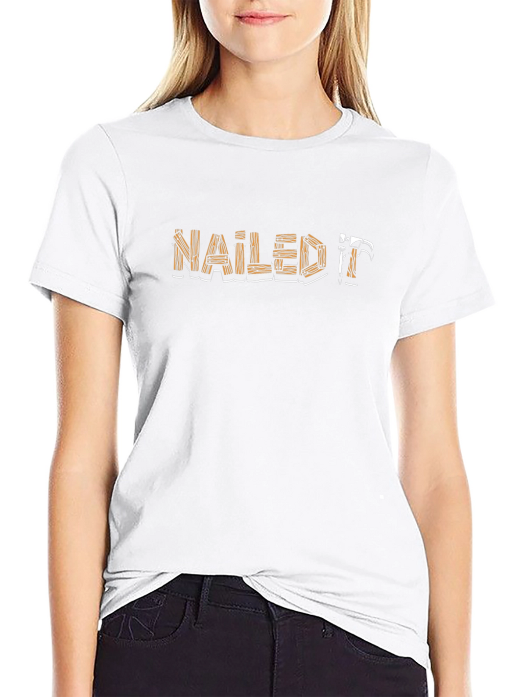 Nailed It Graphic Tee - Black Cotton Casual