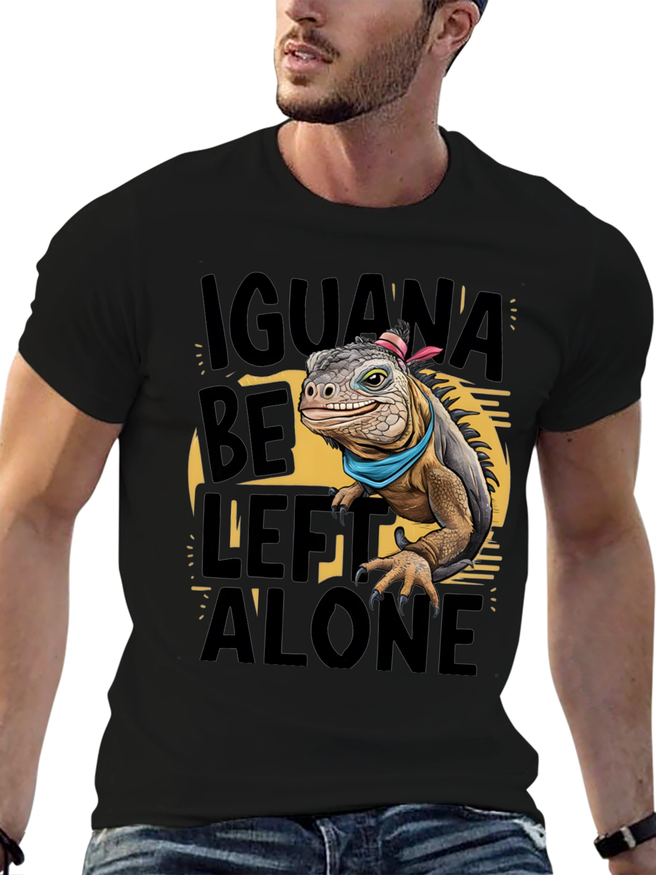Iguana Be Left Alone Graphic T-Shirt