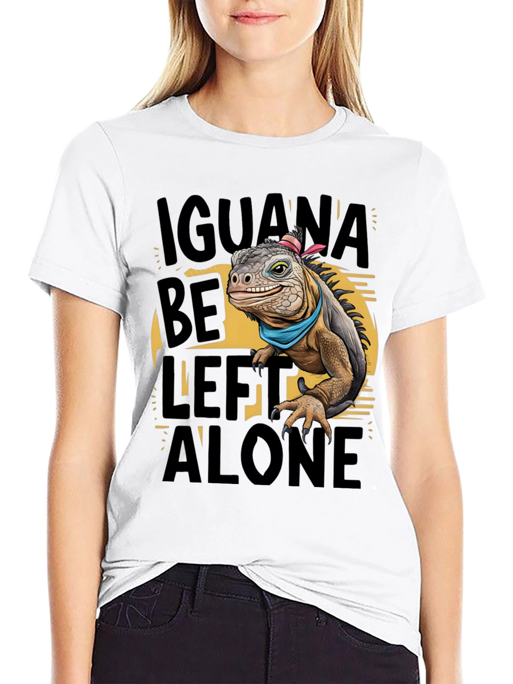 Iguana Be Left Alone Graphic T-Shirt