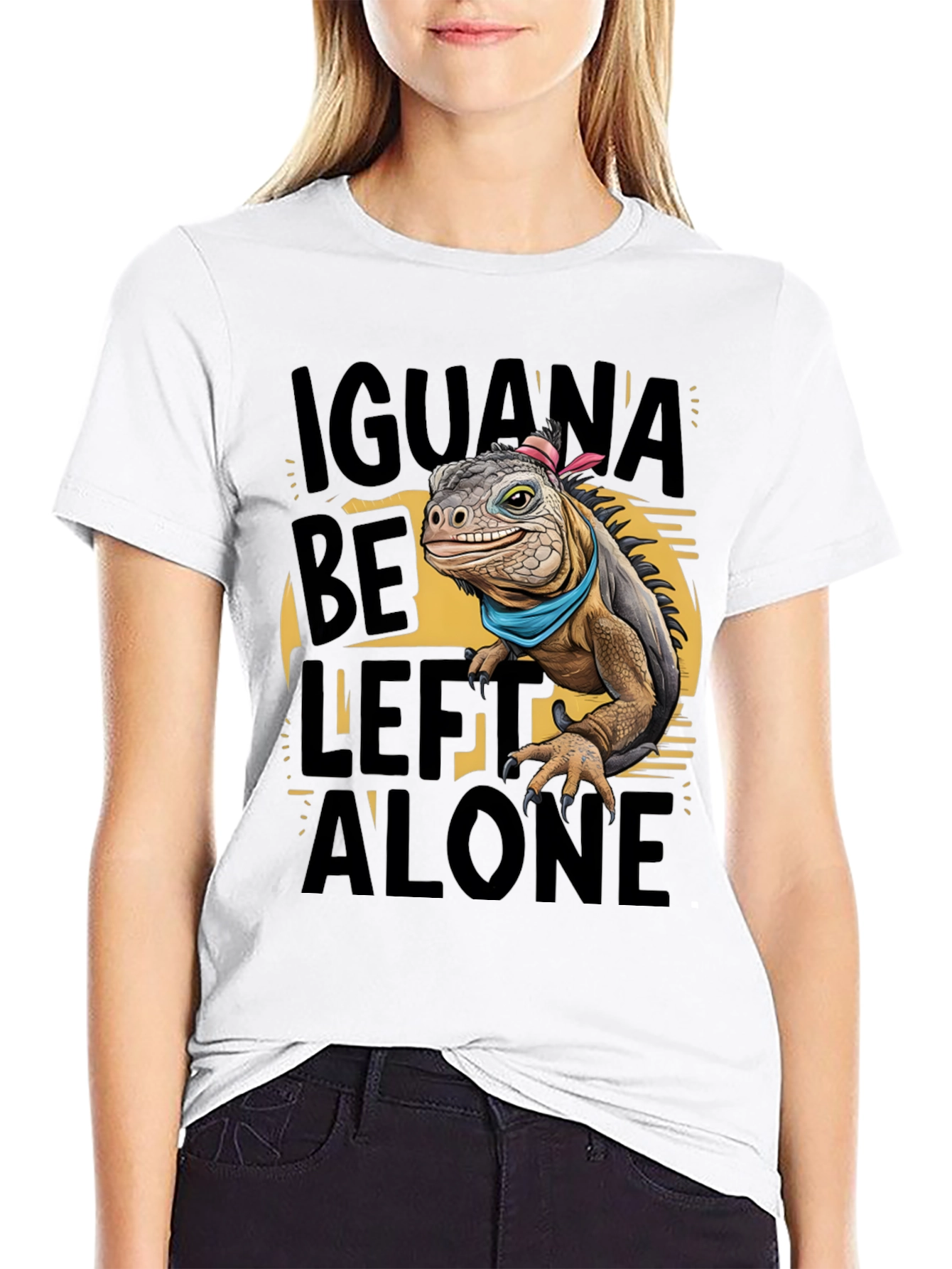 Iguana Be Left Alone Graphic T-Shirt