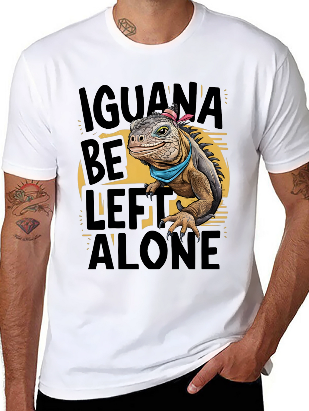 Iguana Be Left Alone Graphic T-Shirt