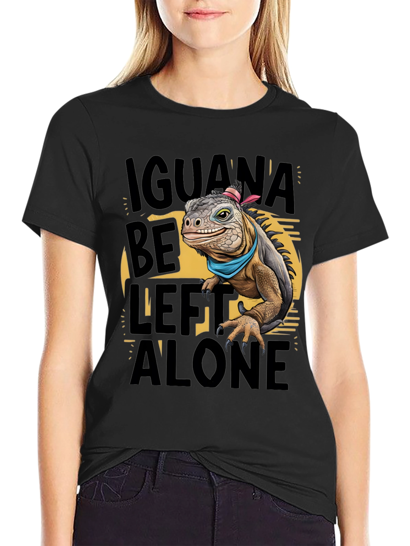 Iguana Be Left Alone Graphic T-Shirt