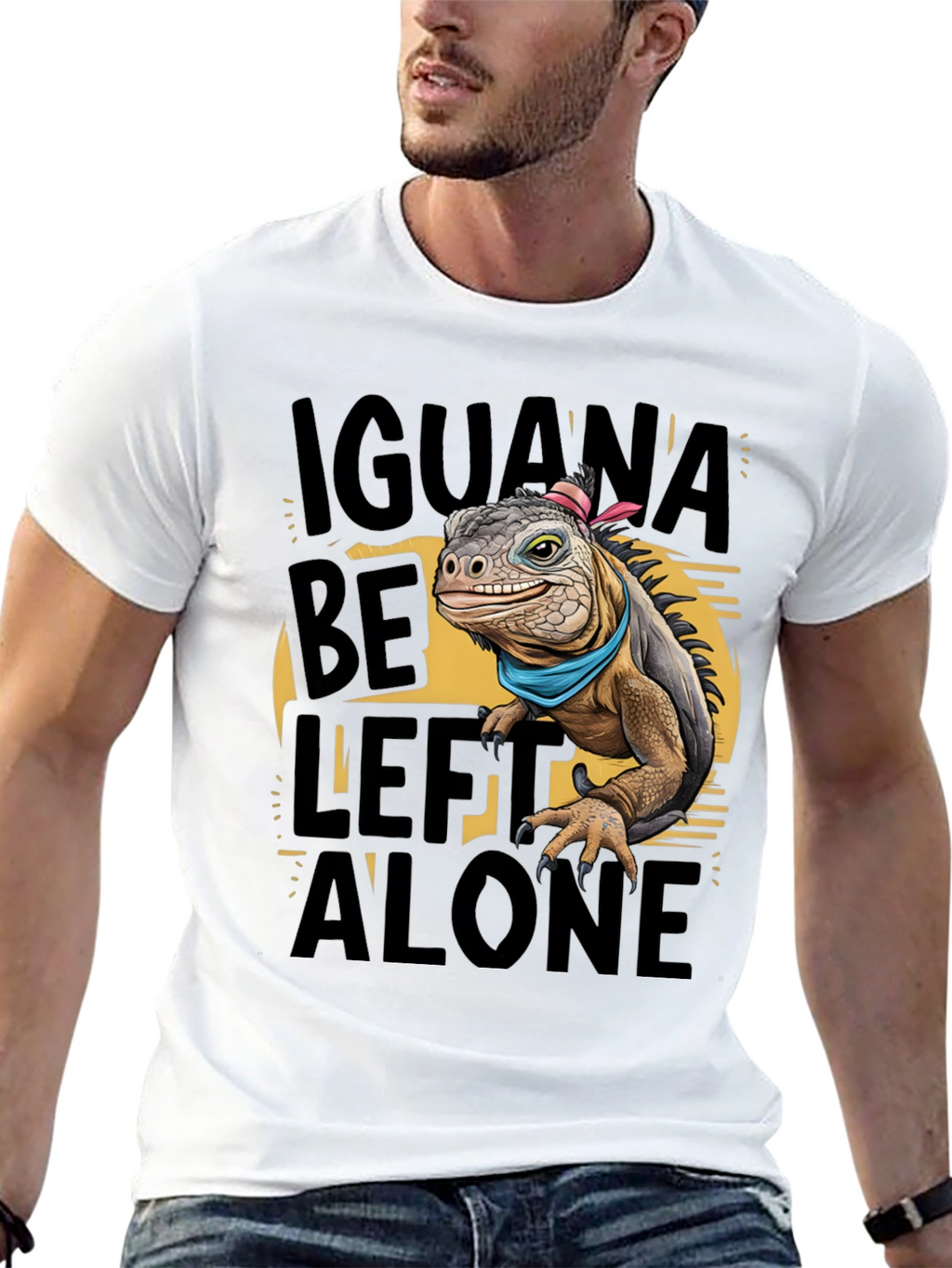 Iguana Be Left Alone Graphic T-Shirt