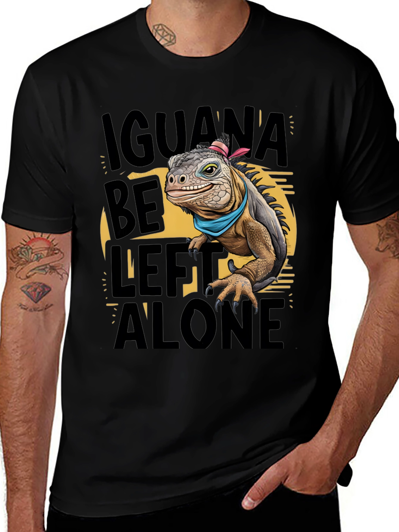 Iguana Be Left Alone Graphic T-Shirt
