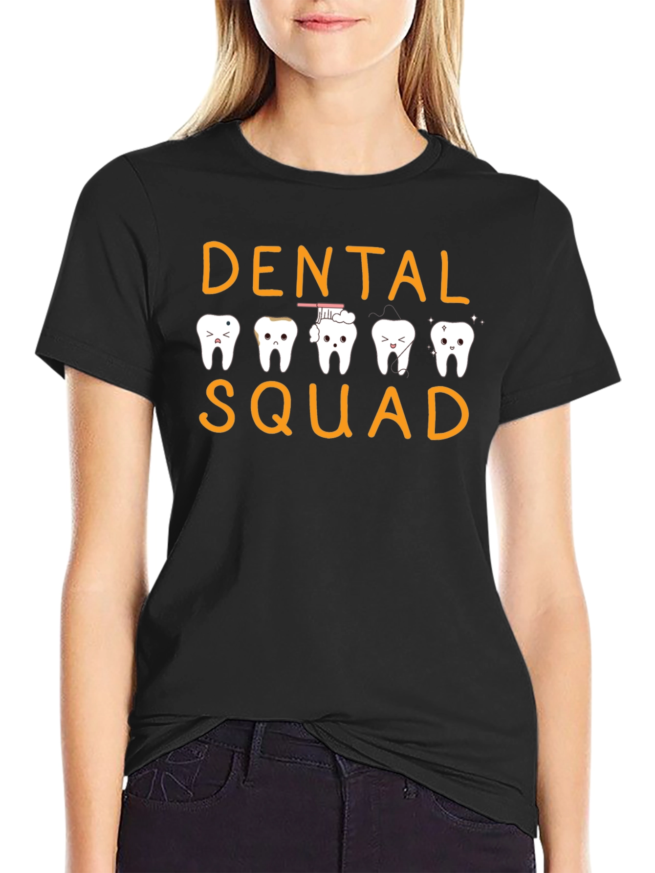 Dental Squad Graphic Tee - Black Cotton T-Shirt