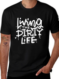 Living The Dirty Life Black Graphic Tee