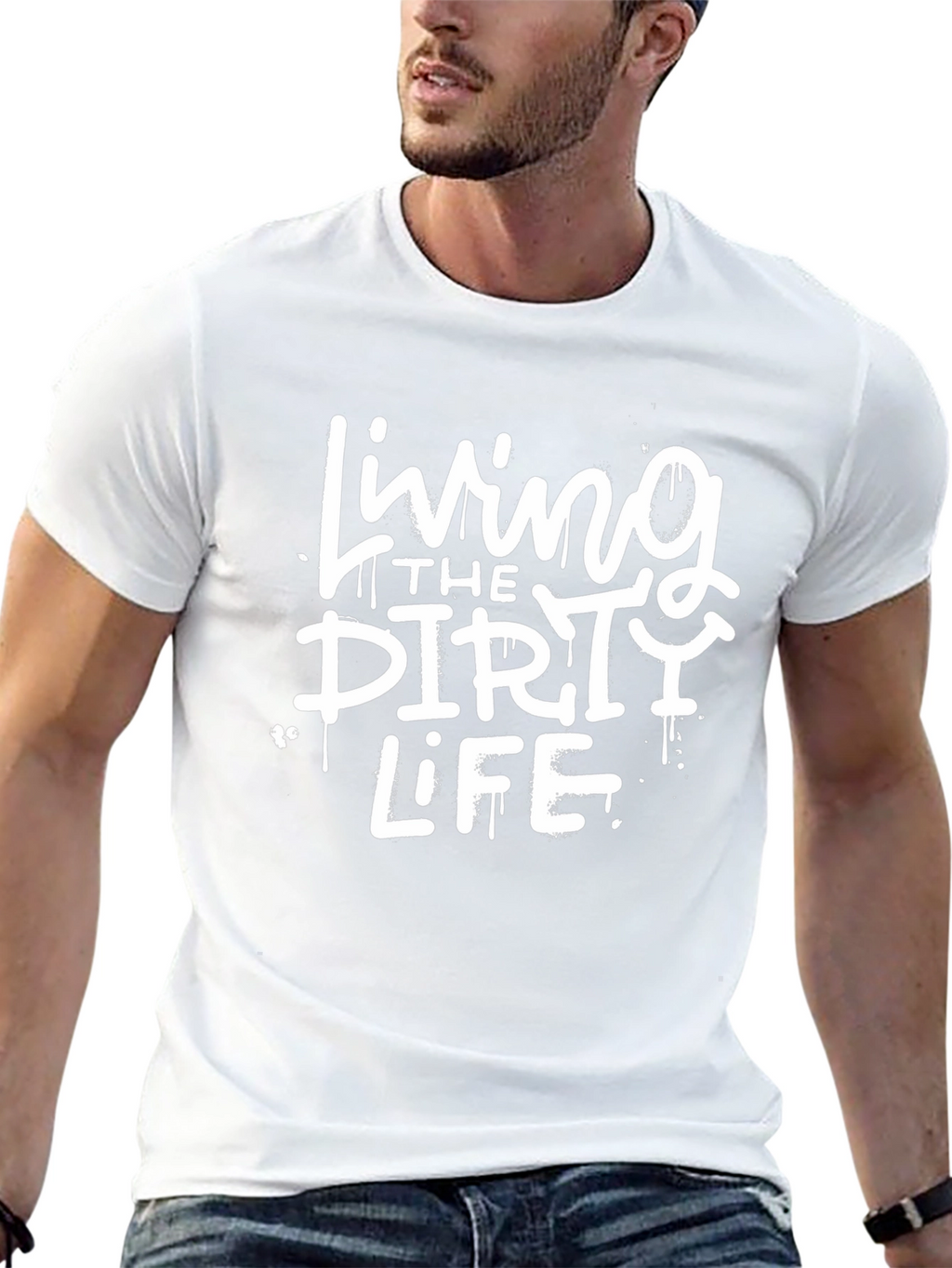 Living The Dirty Life Black Graphic Tee
