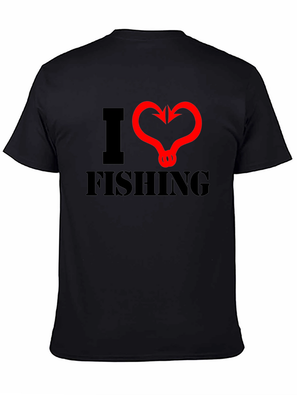 I Heart Fishing Graphic Tee - Black