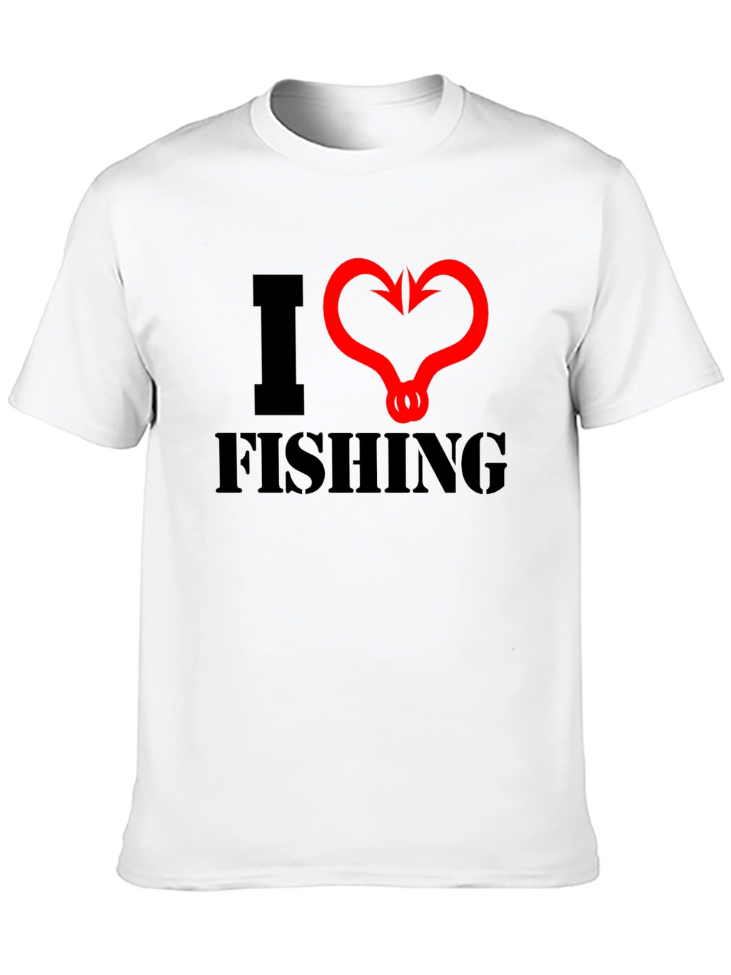 I Heart Fishing Graphic Tee - Black