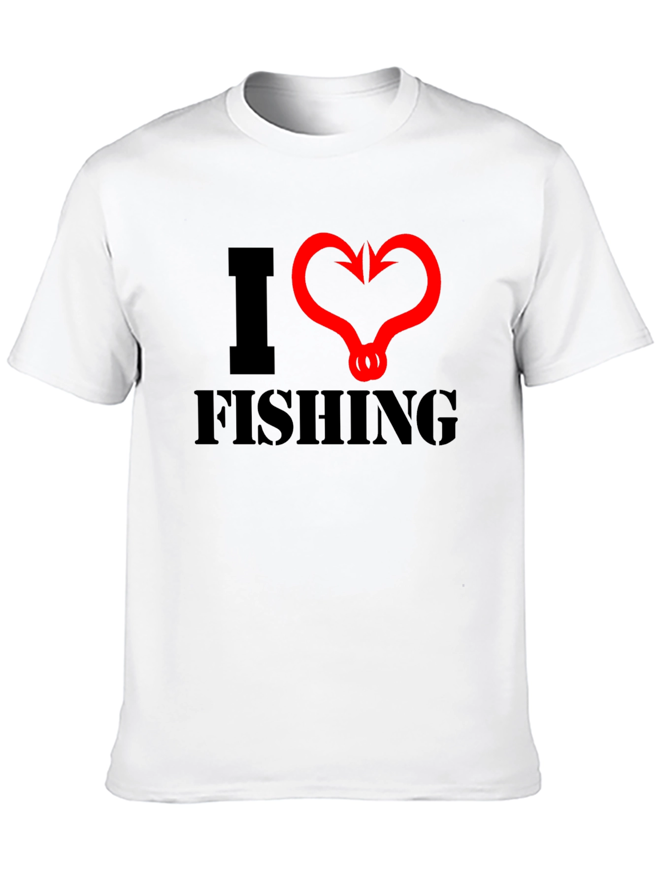 I Heart Fishing Graphic Tee - Black