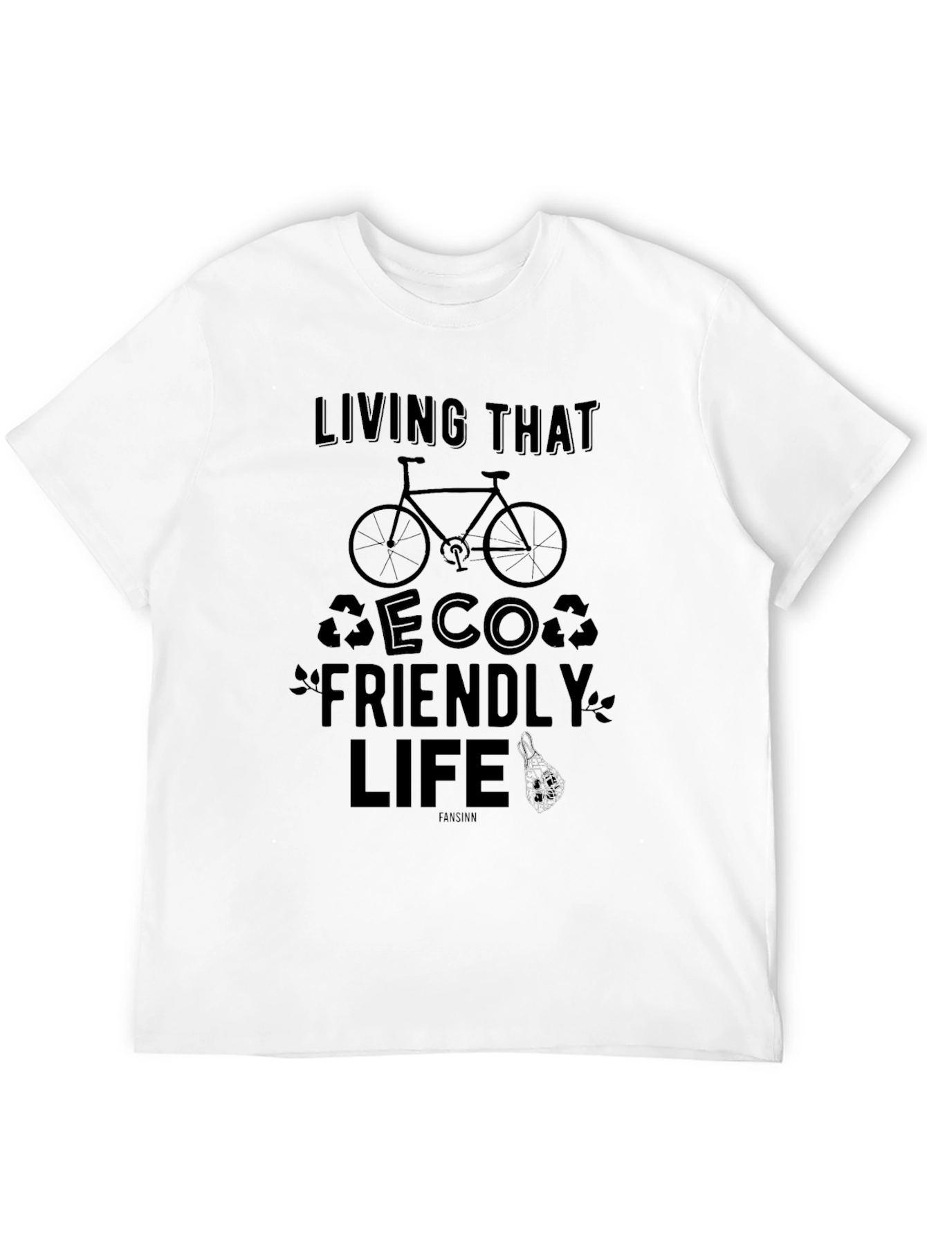Eco-Friendly Lifestyle Graphic Tee - Black