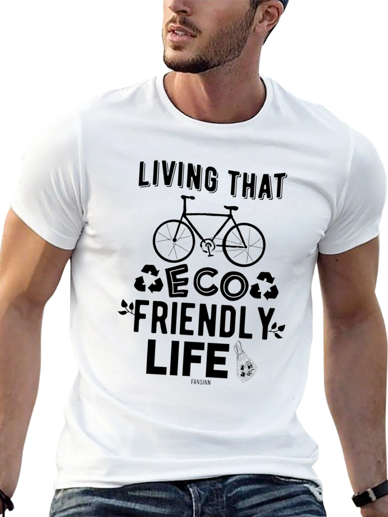 Eco-Friendly Lifestyle Graphic Tee - Black