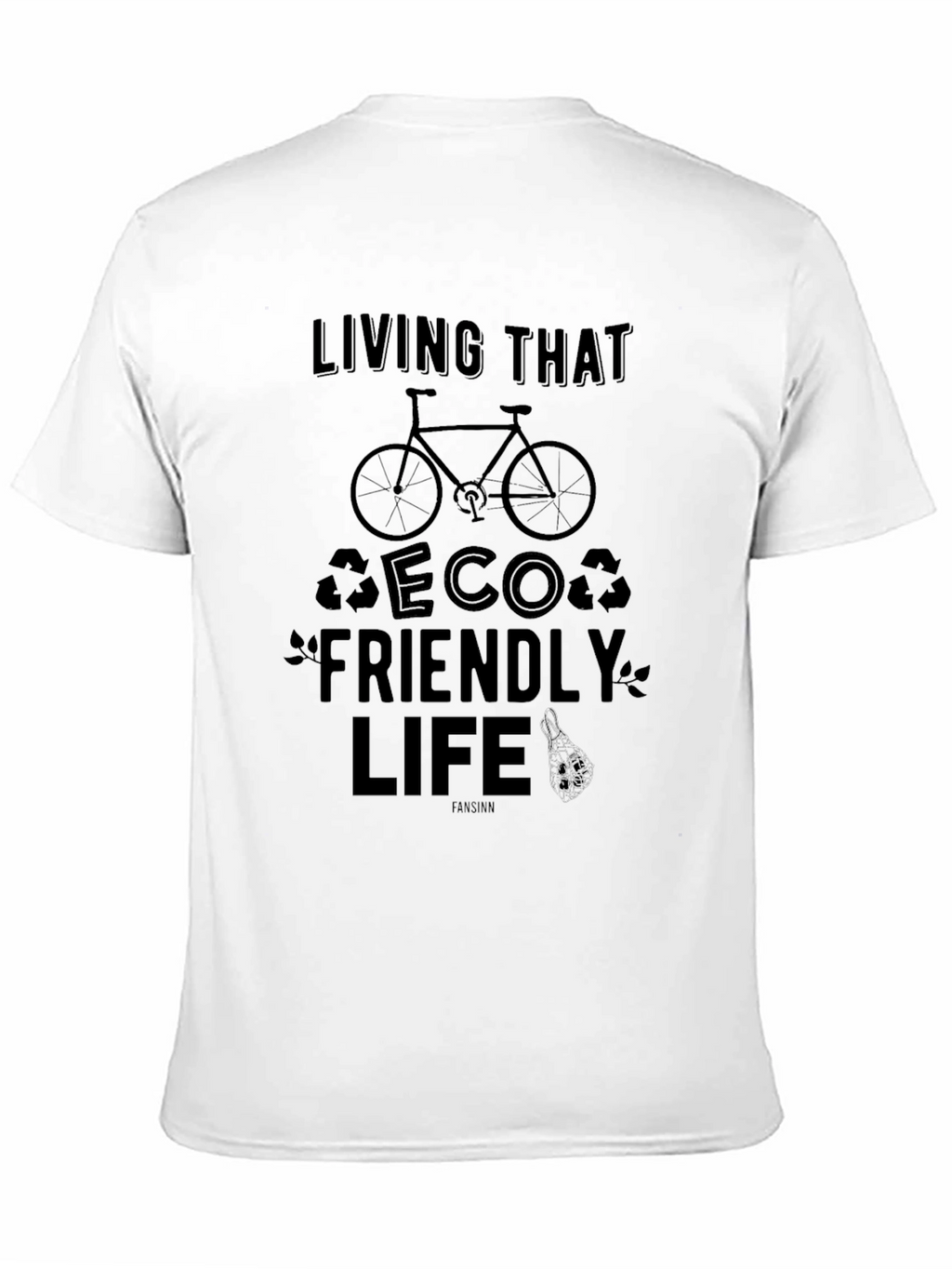 Eco-Friendly Lifestyle Graphic Tee - Black